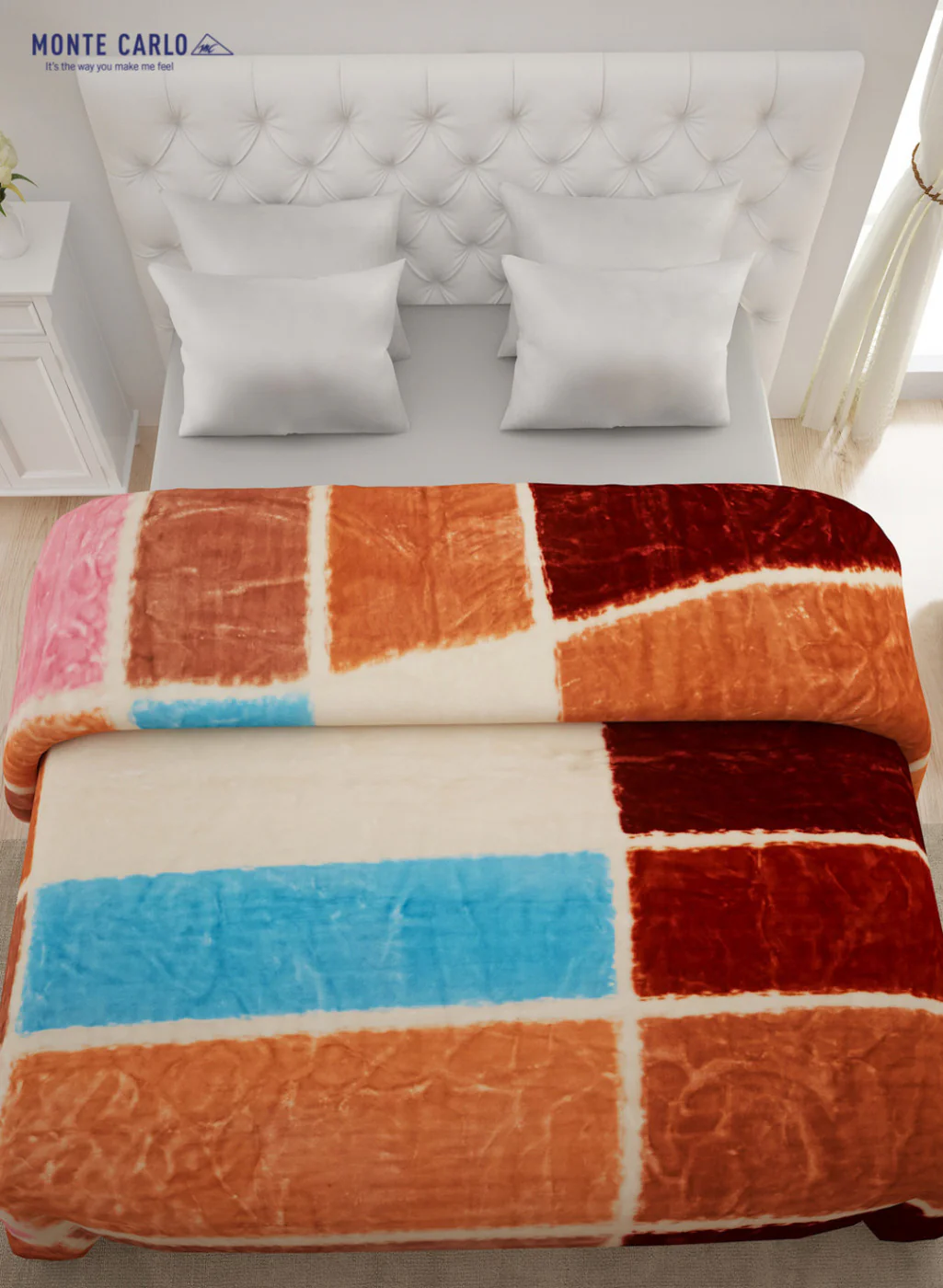 Double Bed Multicolor Mink Blanket - 1 Ply - Image 3