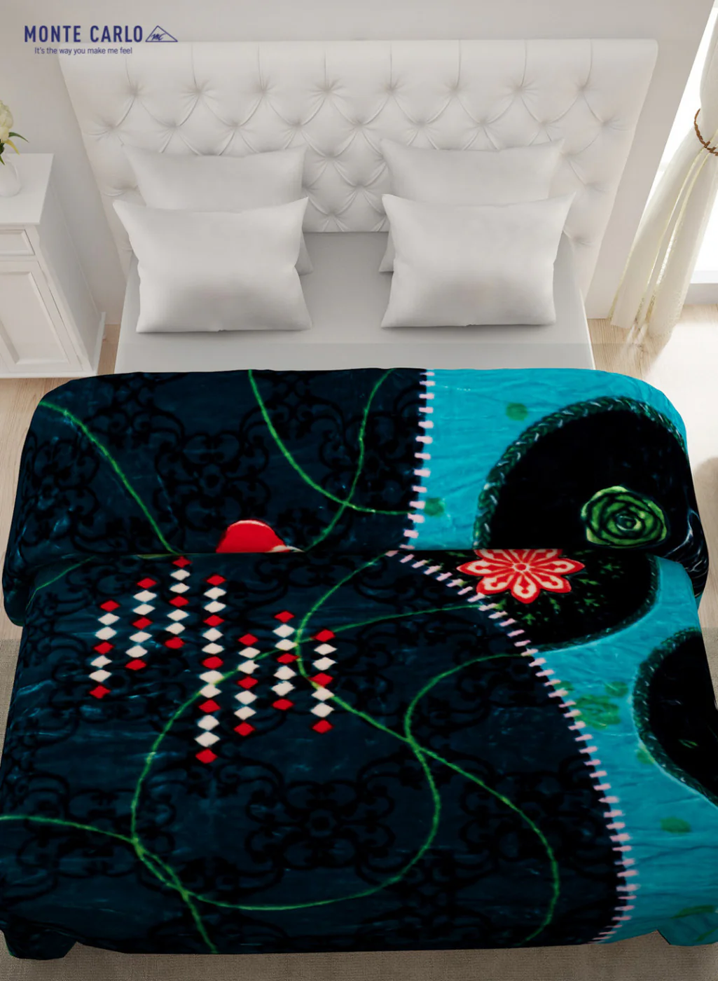 Double Bed Multicolor Mink Blanket - 2 Ply - Image 3