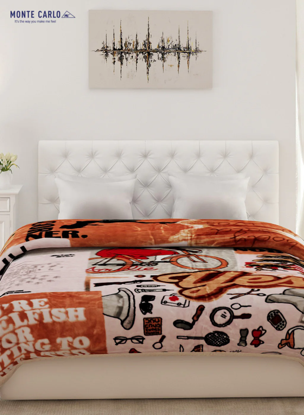Double Bed Multicolor Mink Blanket - 2 Ply - Image 2
