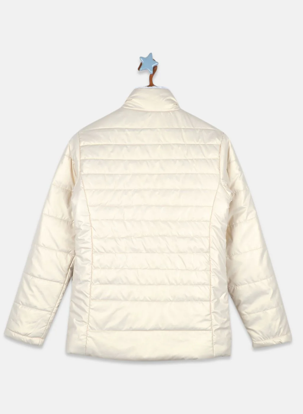 Girls Beige Printed Jacket - Image 2