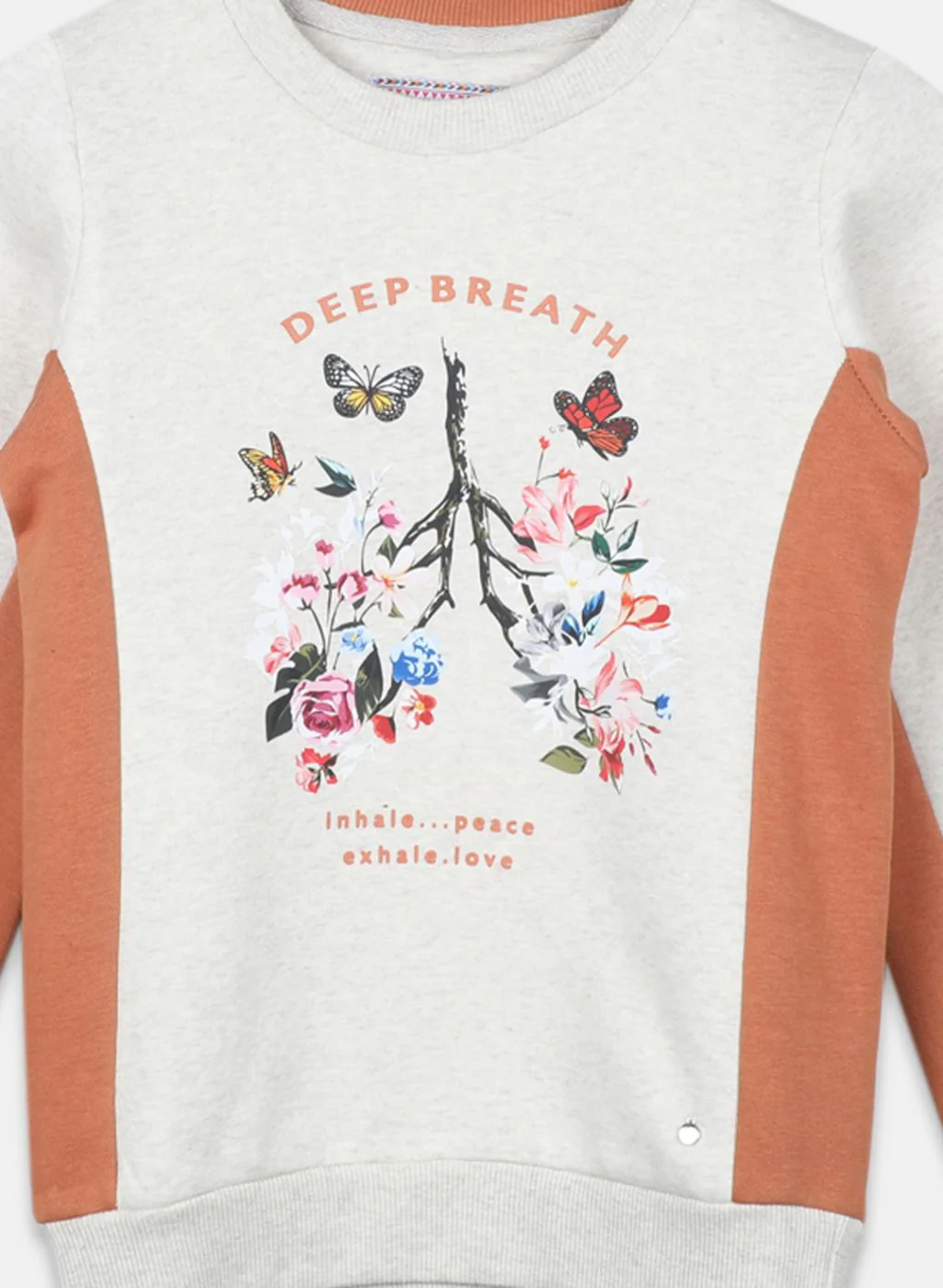 Girls Beige Printed Sweatshirt - Image 3