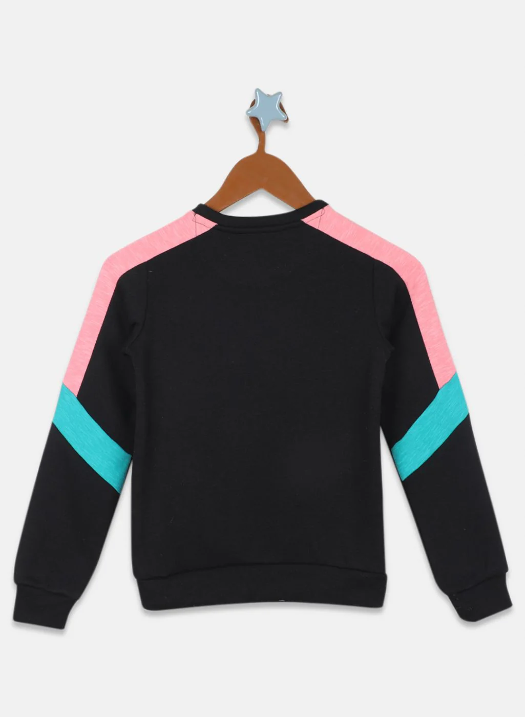 Girls Black Printed Sweatshirt - Image 2