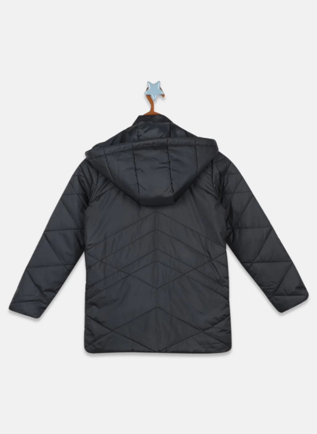 Girls Black Solid Jacket - Image 2