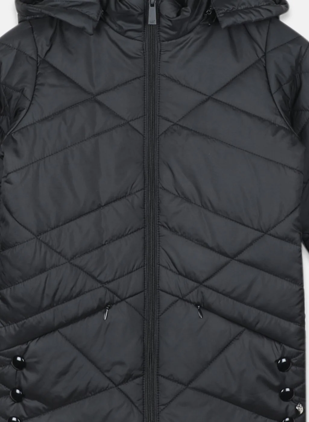 Girls Black Solid Jacket - Image 3