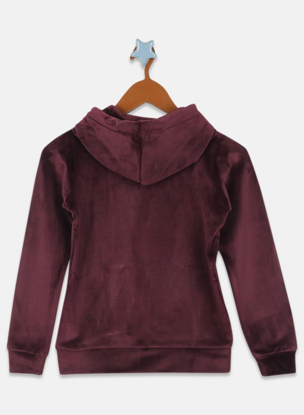 Girls Burgundy Solid Sweatshirt - Image 2