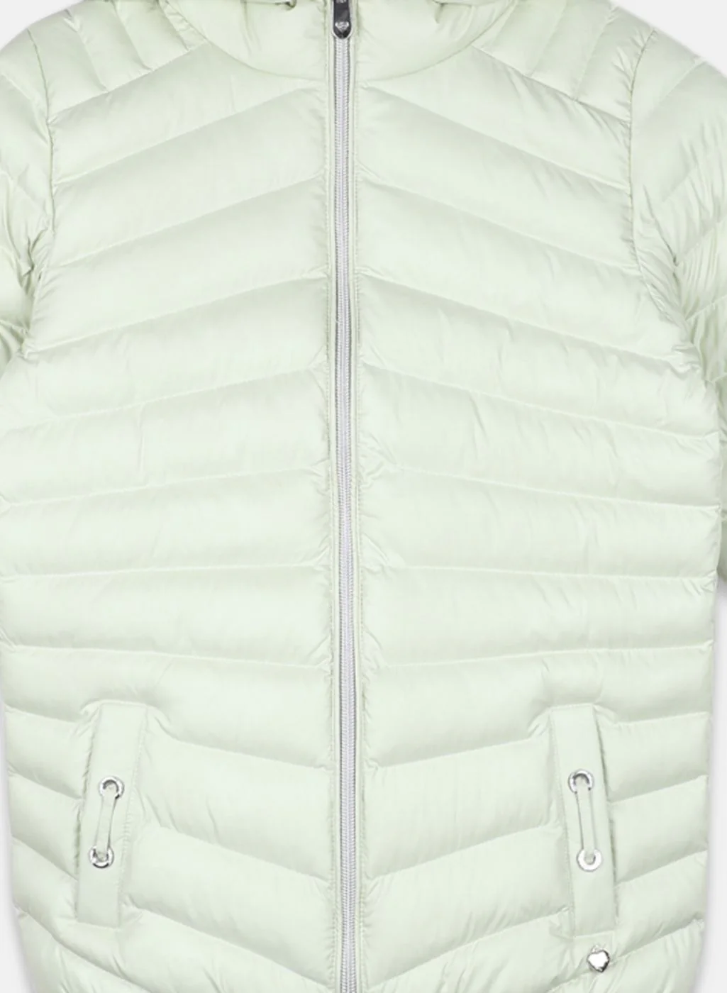 Girls Green Solid Jacket - Image 3