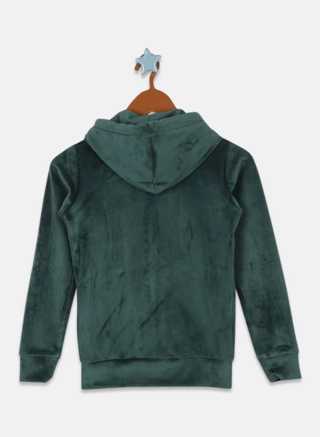 Girls Green Solid Sweatshirt - Image 2