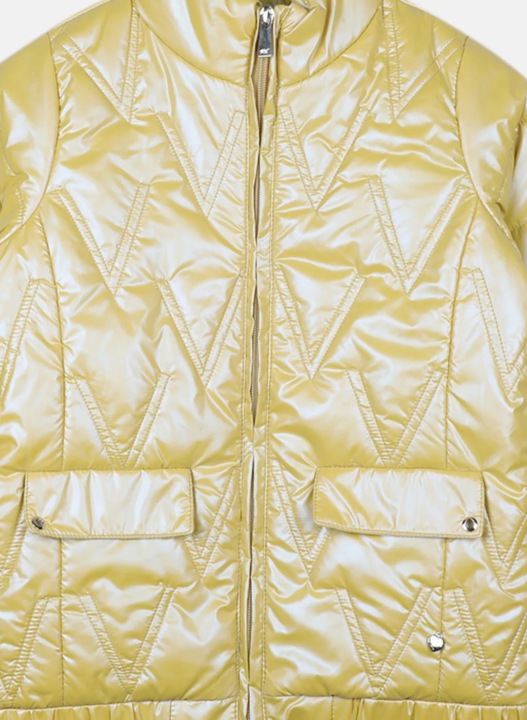 Girls Mustard Solid Jacket - Image 3
