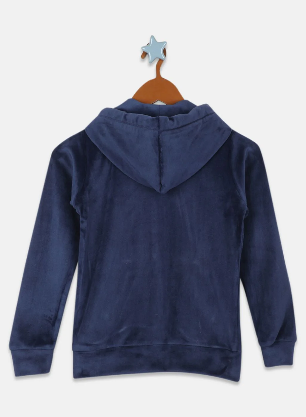 Girls NAvy Blue Solid Sweatshirt - Image 2