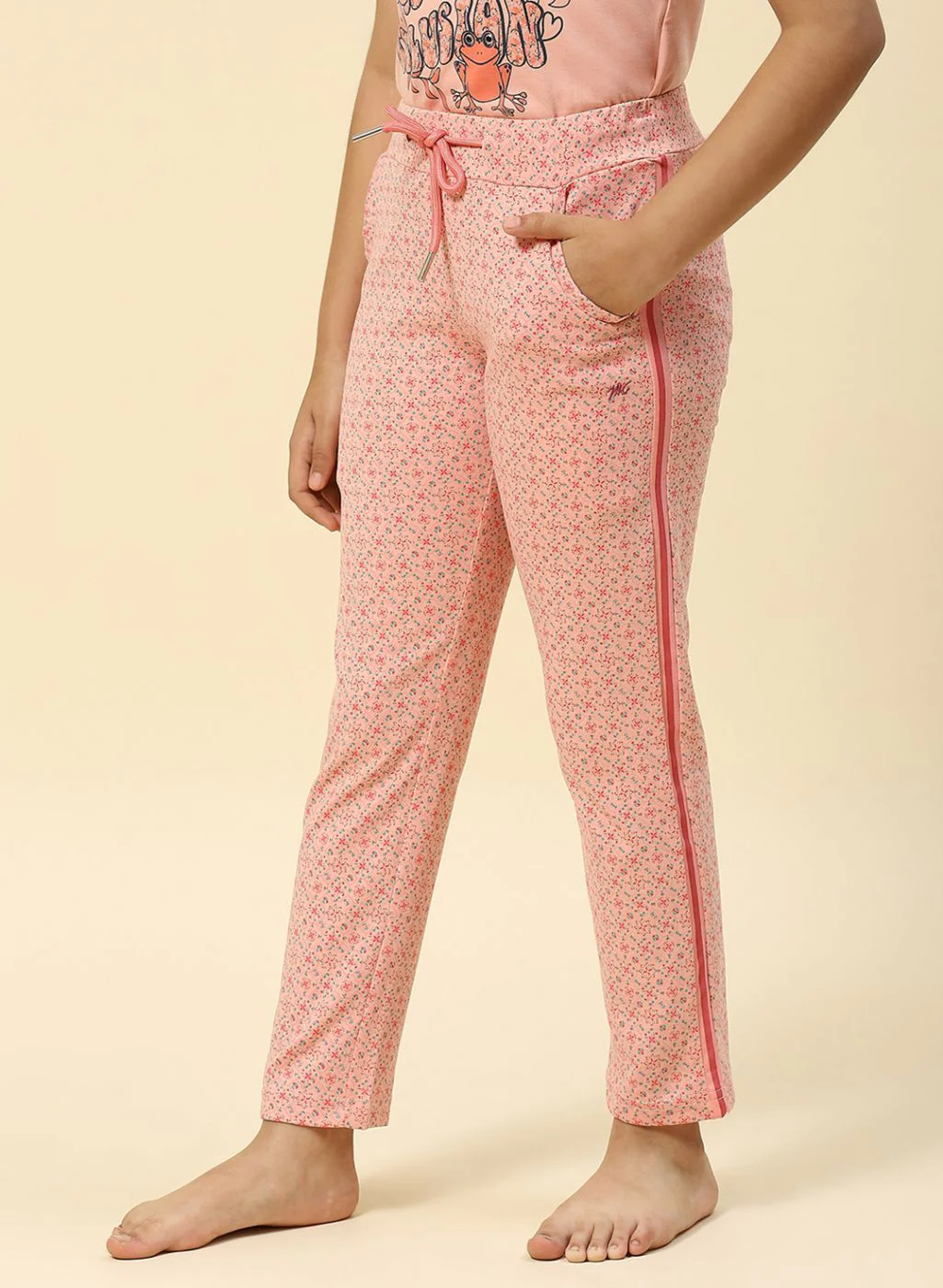 Girls Peach Regular Fit Lower - Image 3