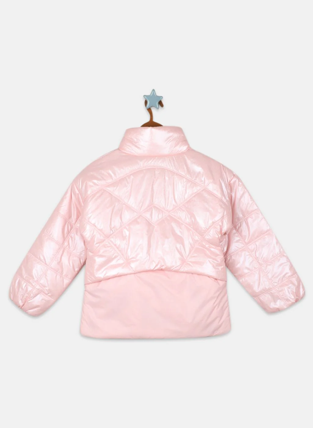 Girls Pink Printed Jacket - Image 2