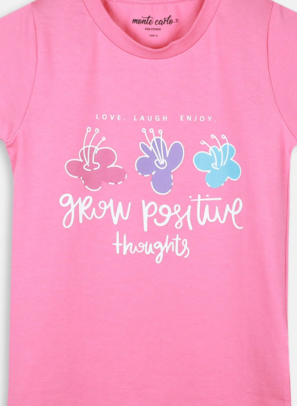 Girls Pink Printed Top 2 Pc Set - Image 4