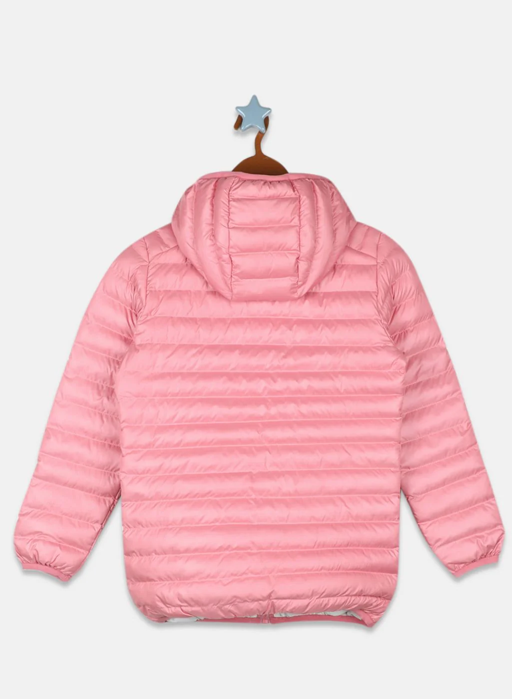 Girls Pink Solid Jacket - Image 2
