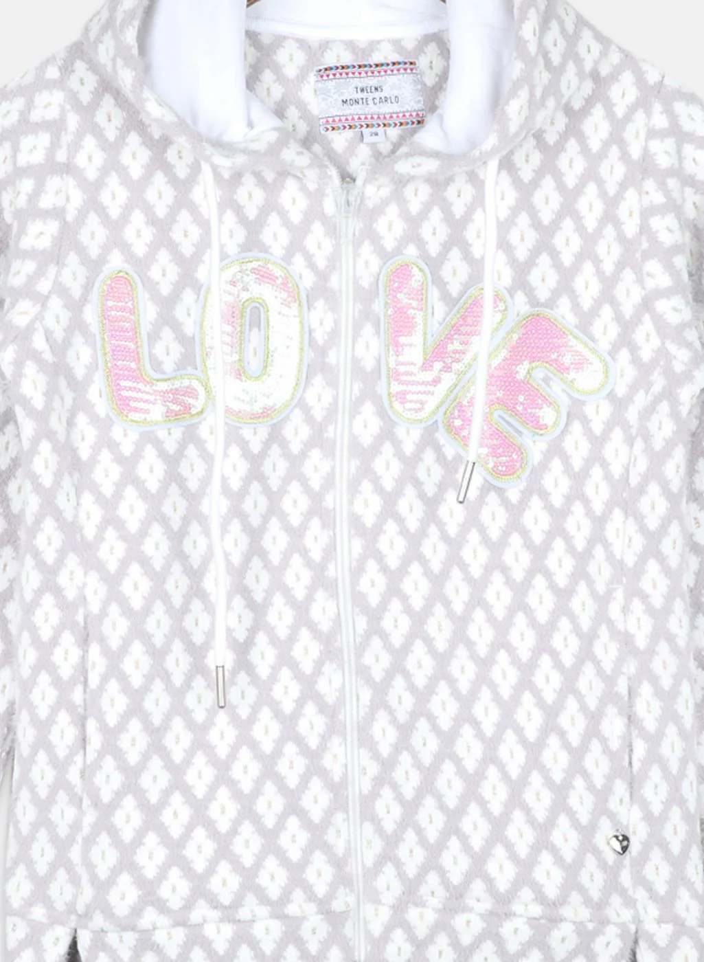 Girls Purple Jaquard Sweatshirt - Image 3