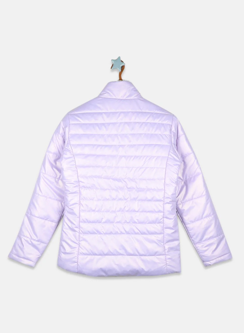 Girls Purple Printed Jacket - Image 2