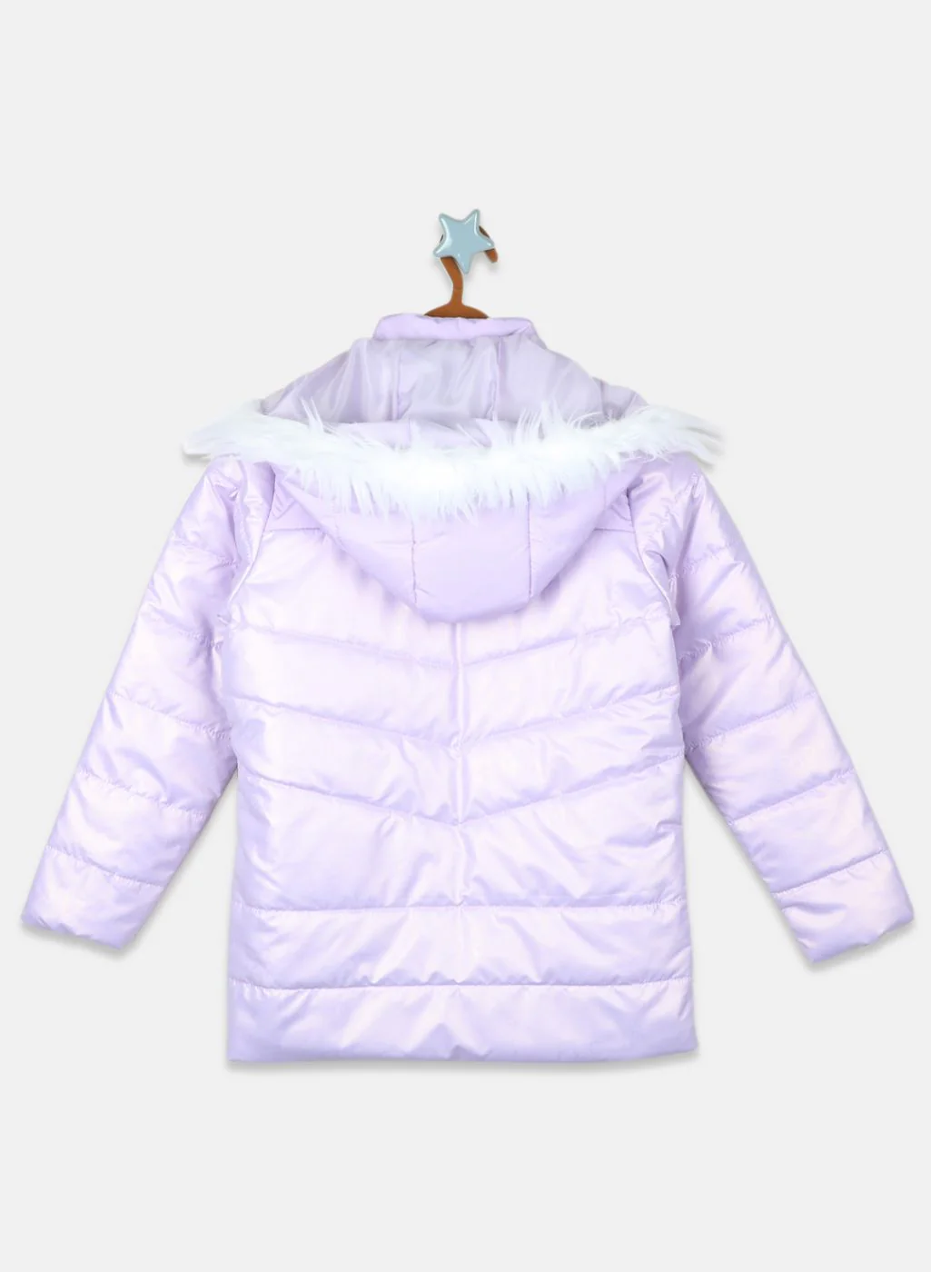 Girls Purple Printed Jacket - Image 2