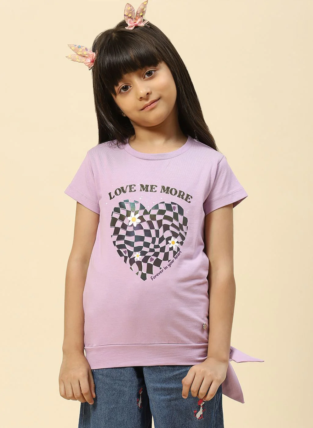 Girls Purple Printed Top - Image 2