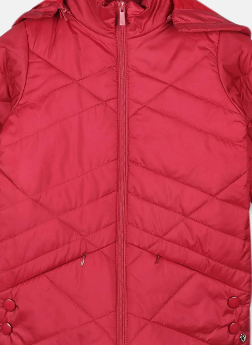 Girls Red Solid Jacket - Image 3