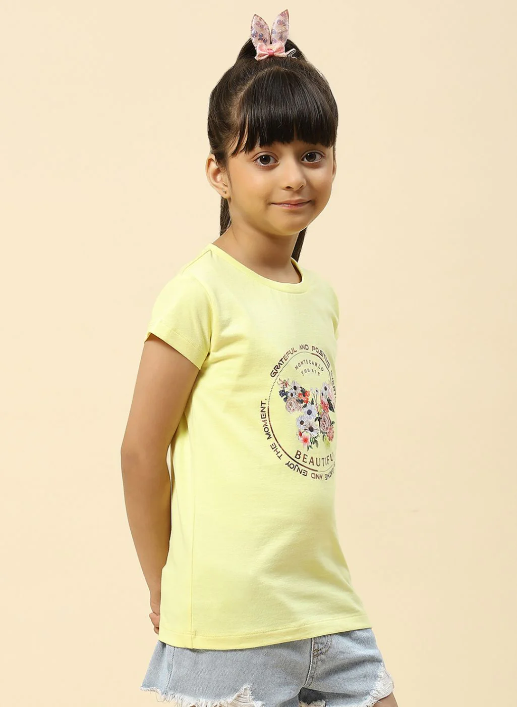 Girls Yellow Printed Top - Image 4