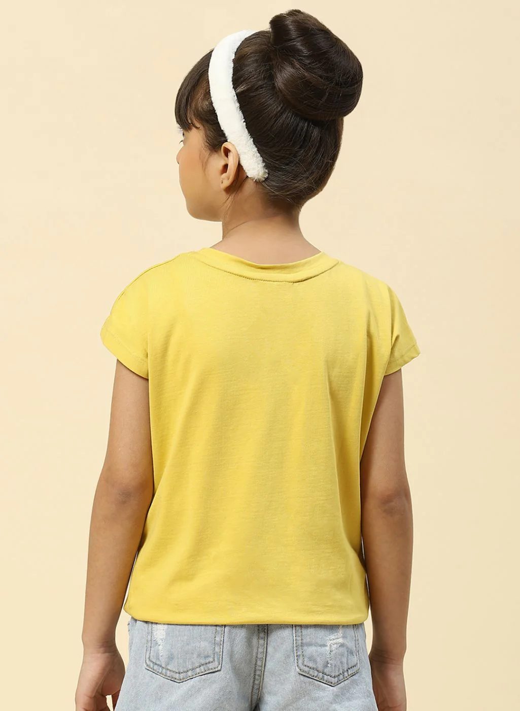 Girls Yellow Printed Top - Image 5