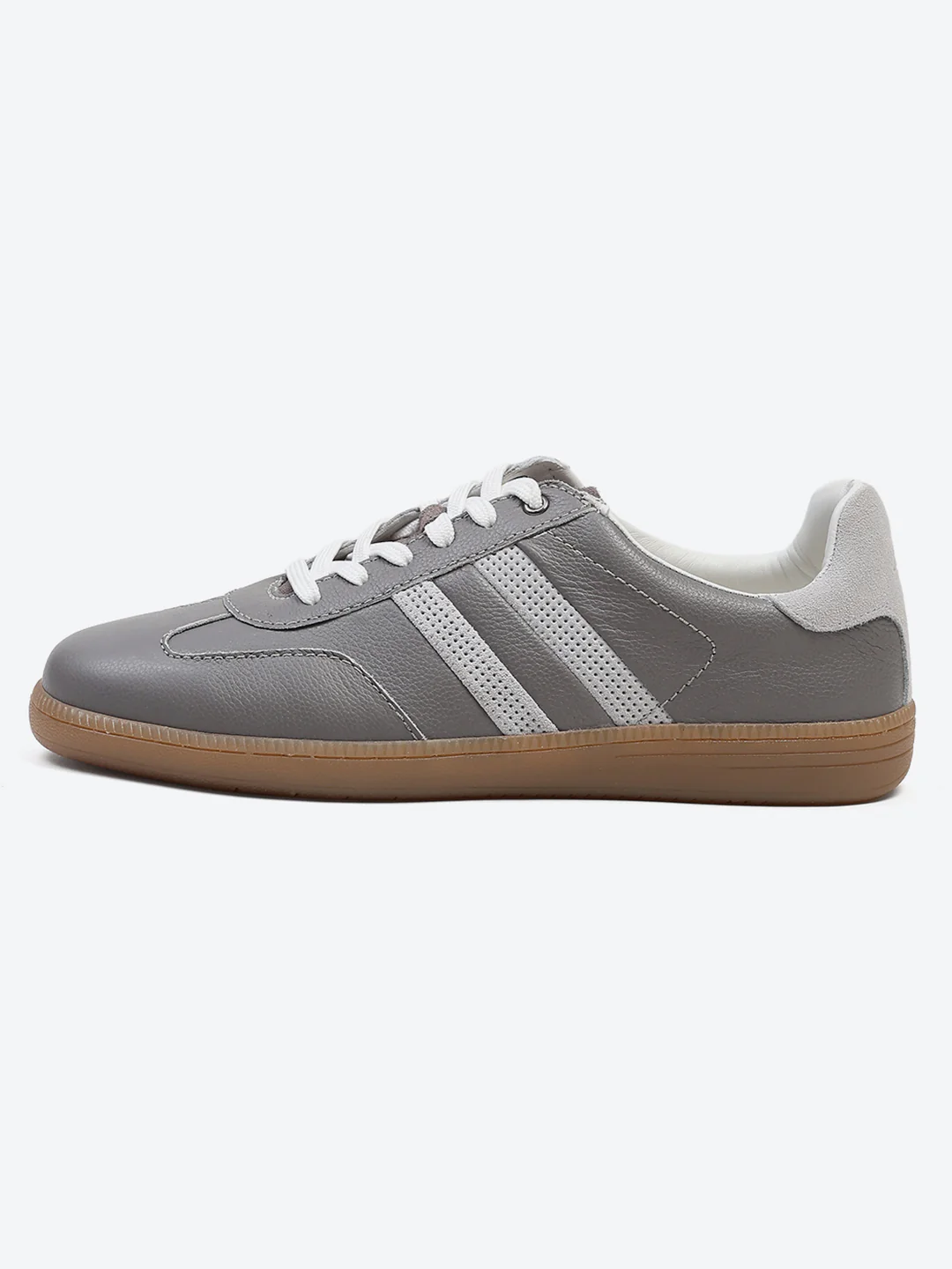 Monte Carlo Grey Smart Lace-Up Casual Sneakers for Men - Image 4