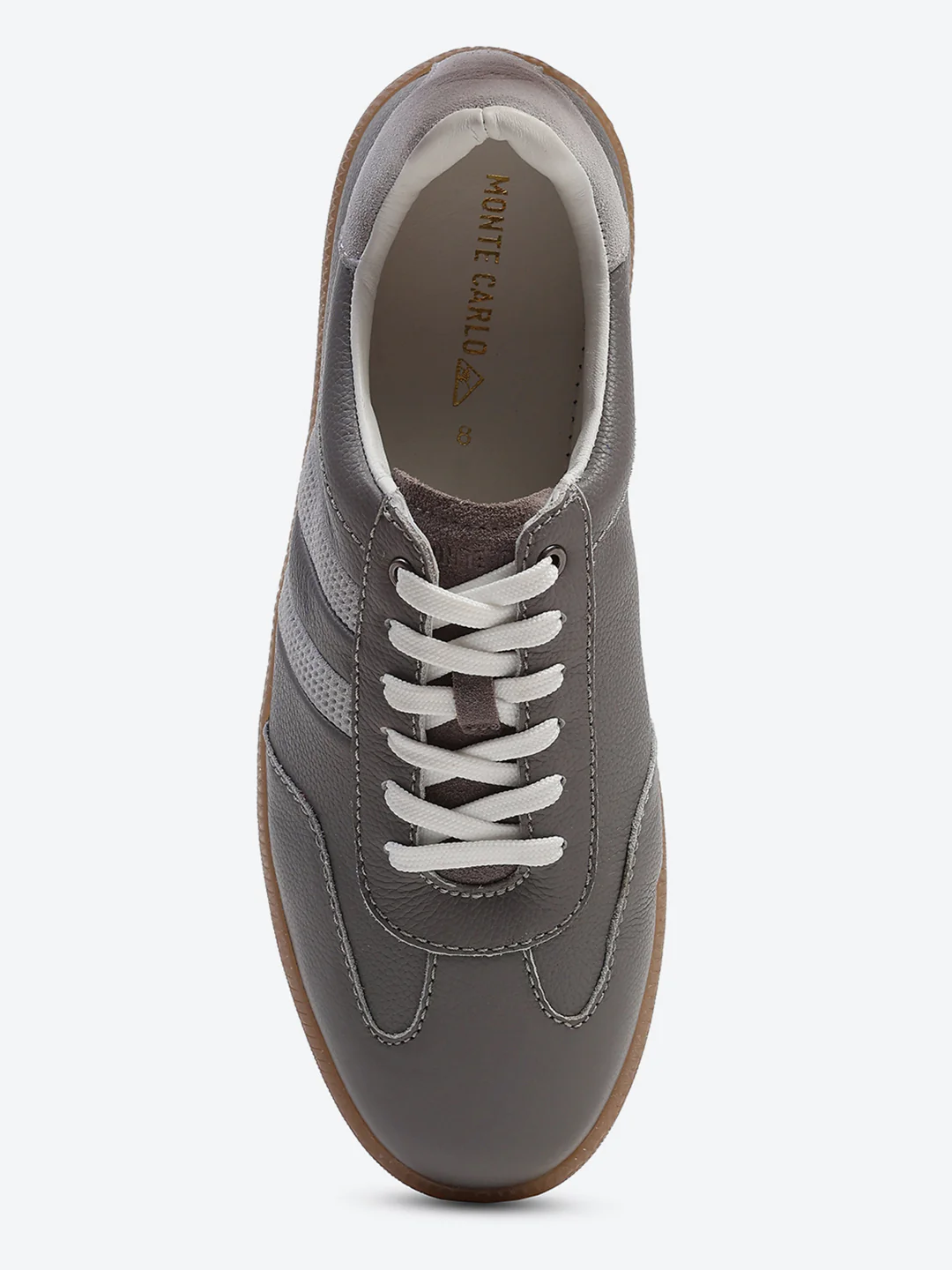Monte Carlo Grey Smart Lace-Up Casual Sneakers for Men - Image 6