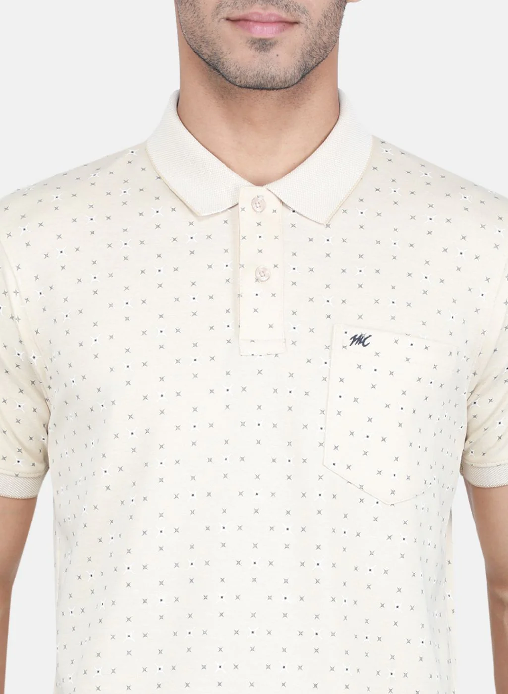 Men Beige Printed T-Shirt - Image 5