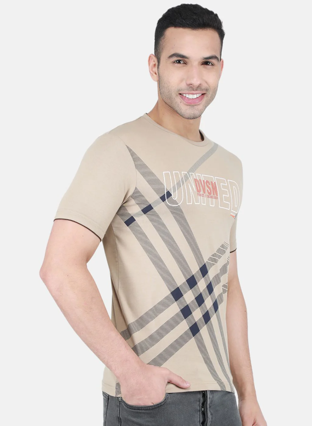 Men Beige Printed T-Shirt - Image 6