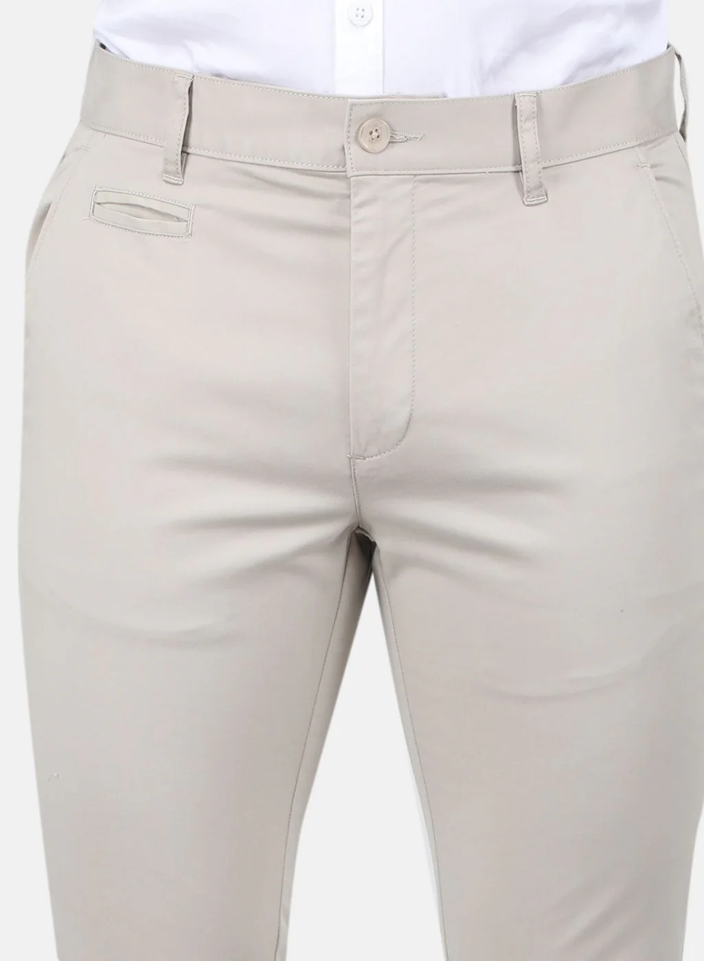Men Beige Regular Fit Trouser - Image 5