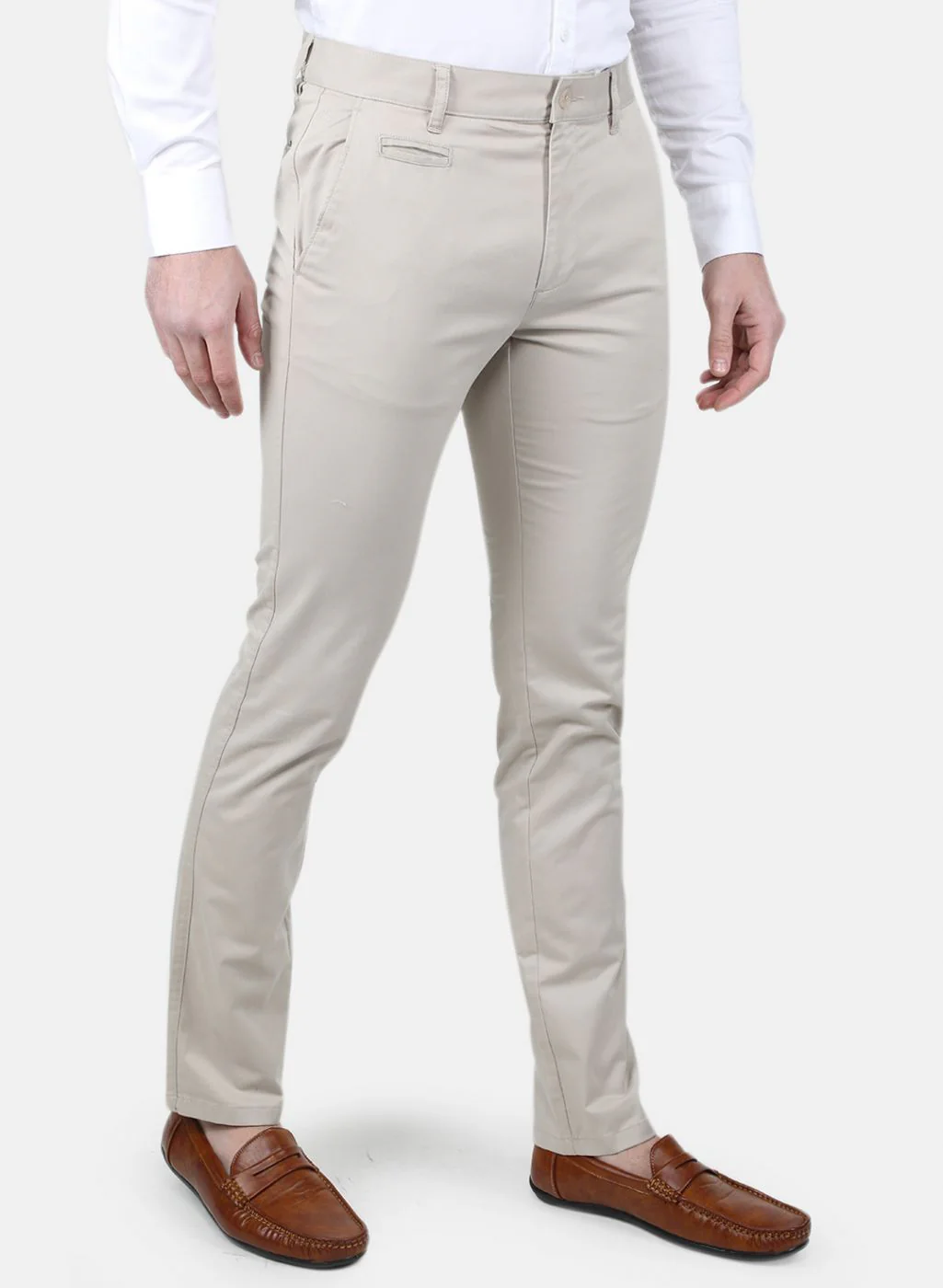 Men Beige Regular Fit Trouser - Image 6