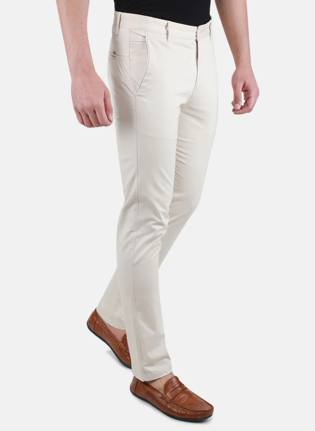Men Beige Regular Fit Trouser - Image 6