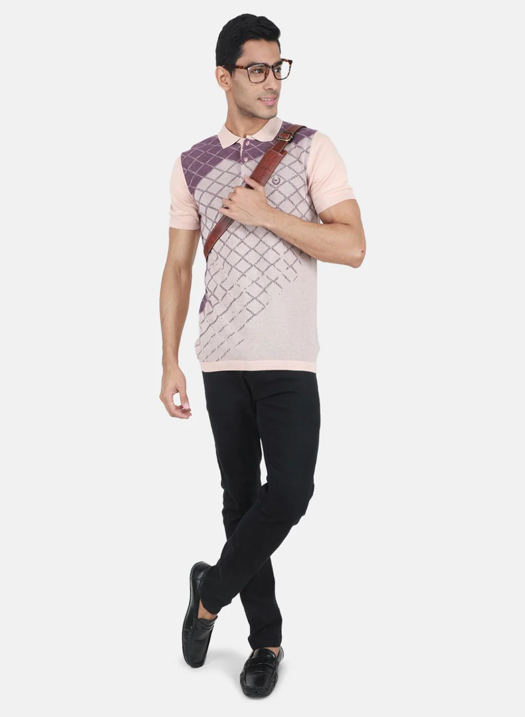 Men Beige Self Design T-Shirt - Image 4