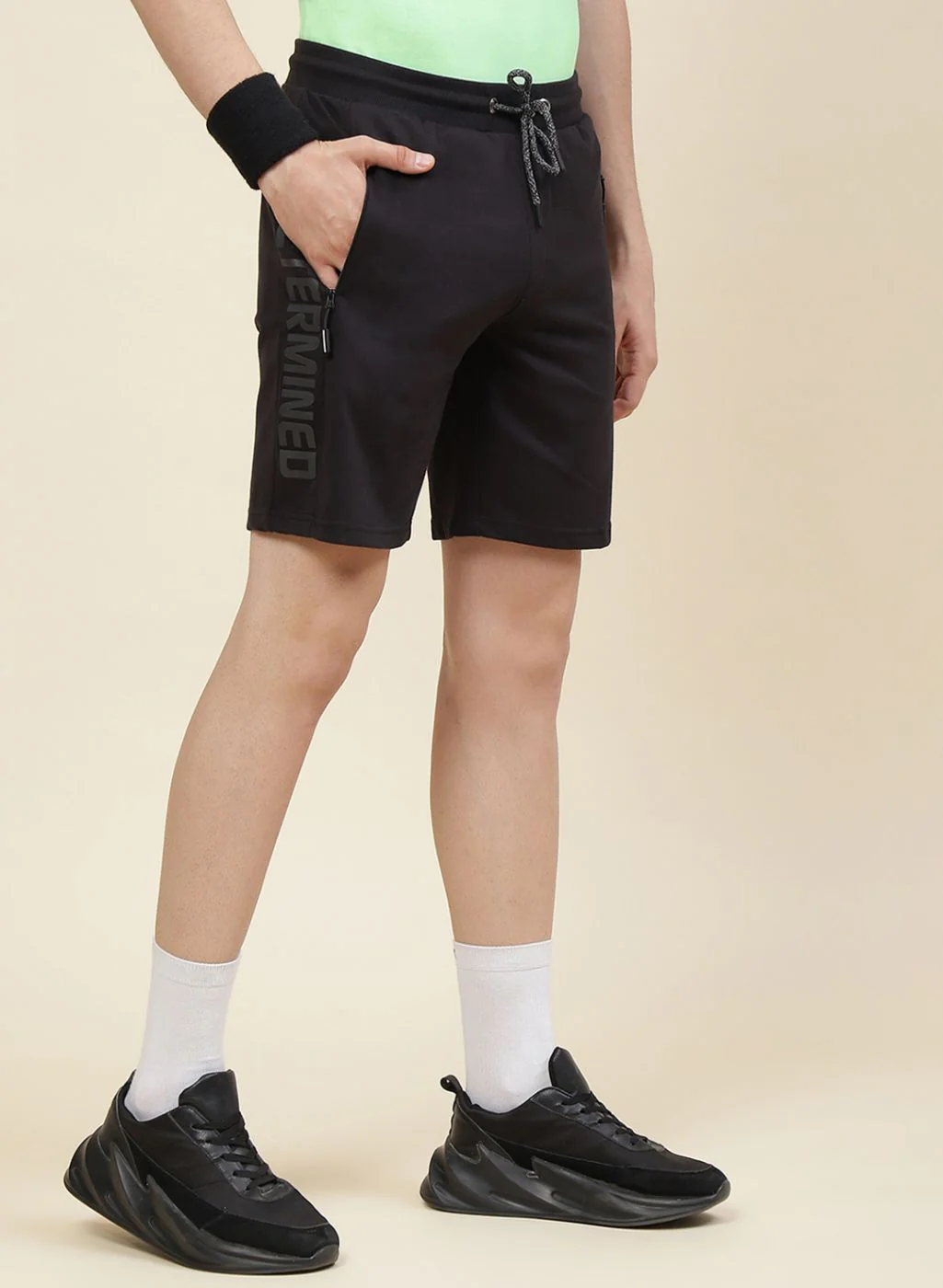 Men Black Printed Bermuda - Image 4