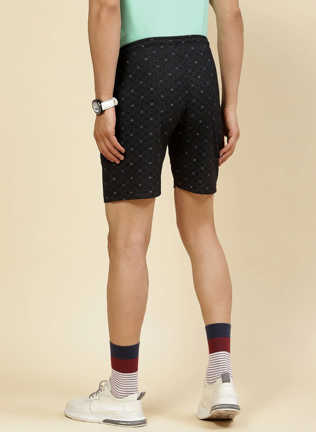 Men Black Printed Bermuda - Image 5