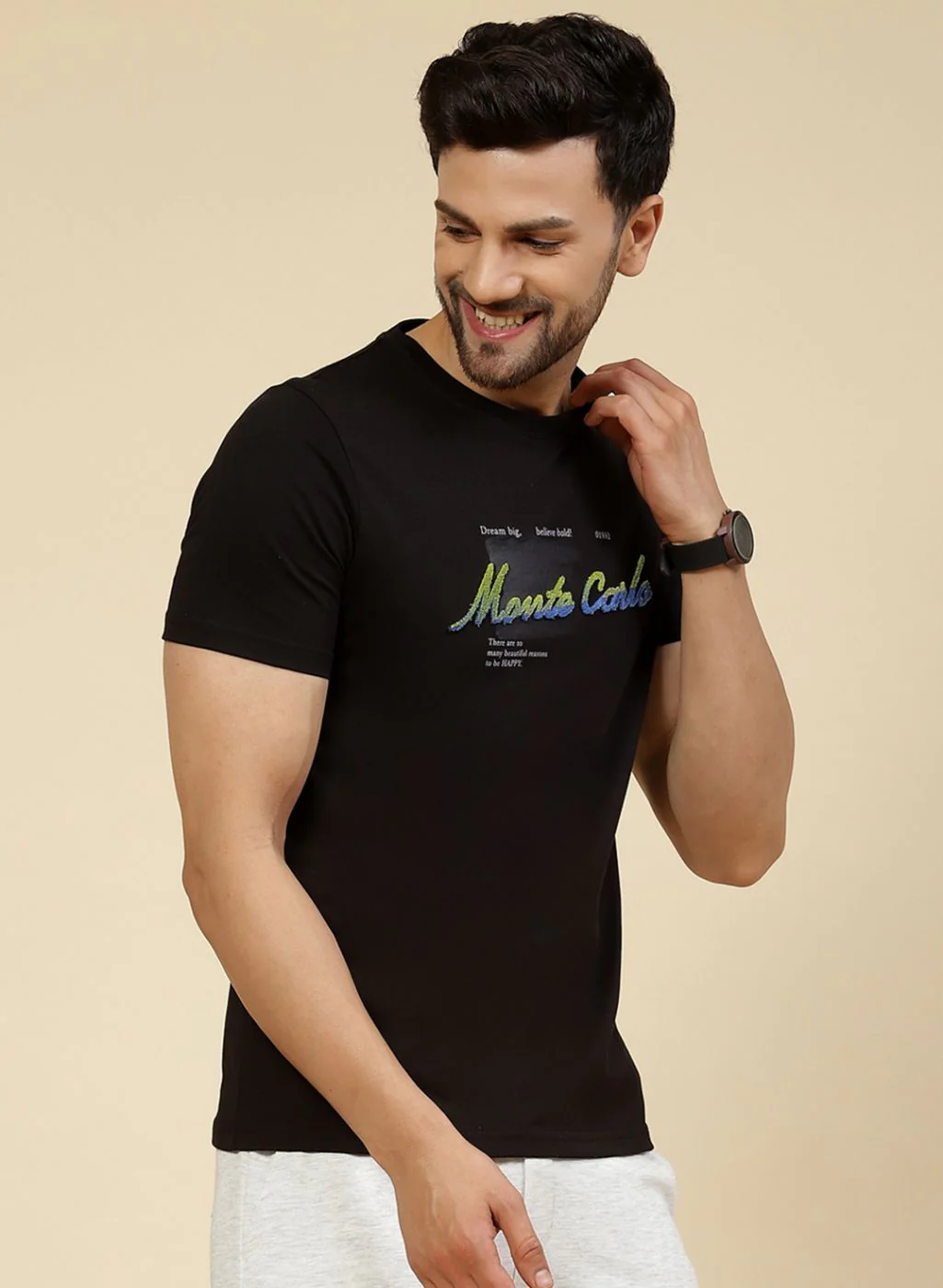 Men Black Printed T-Shirt - Image 4