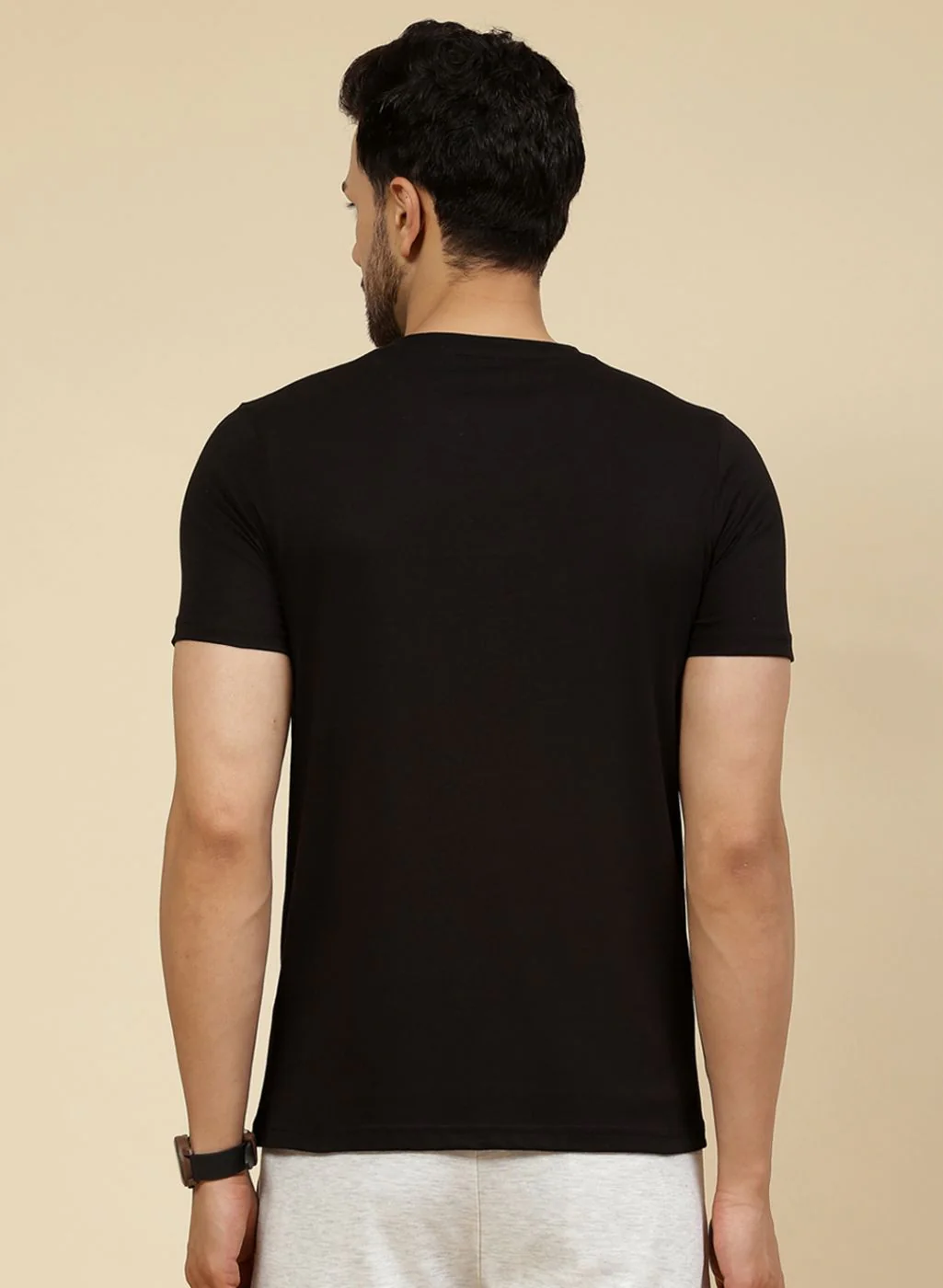 Men Black Printed T-Shirt - Image 5