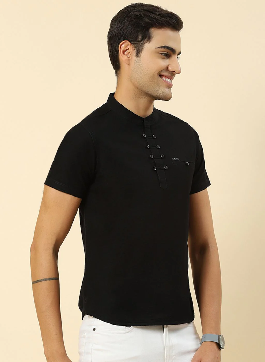 Men Black Printed T-Shirt - Image 4