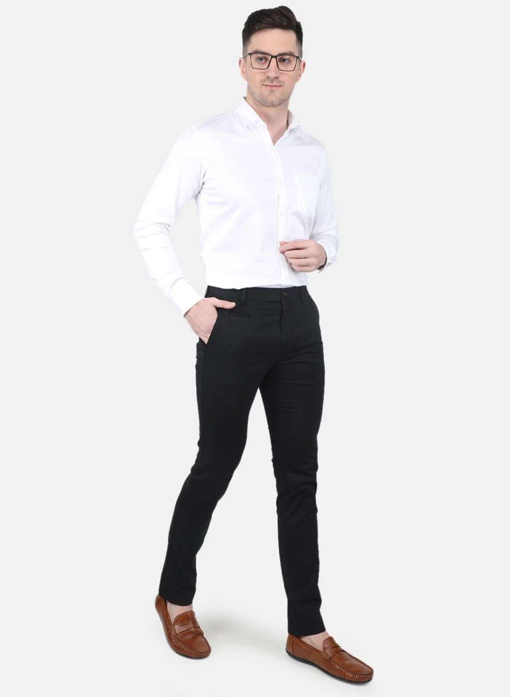 Men Black Regular Fit Trouser - Image 4