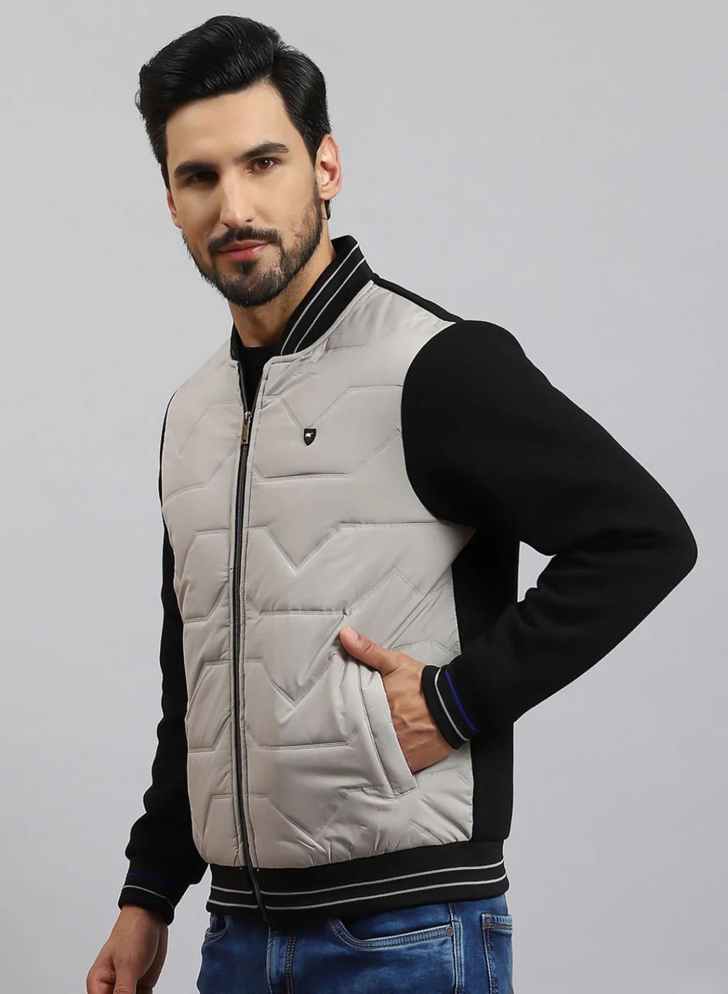 Men Black Solid Cotton Blend Jacket - Image 3