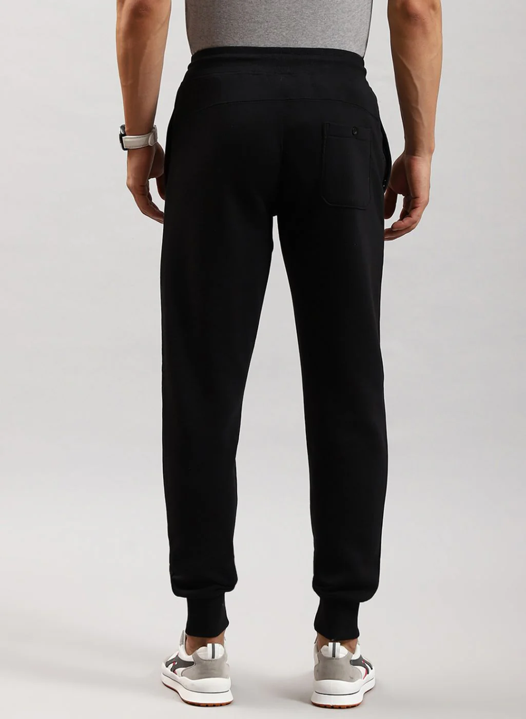 Men Black Solid Cotton Blend Winter Lower - Image 5