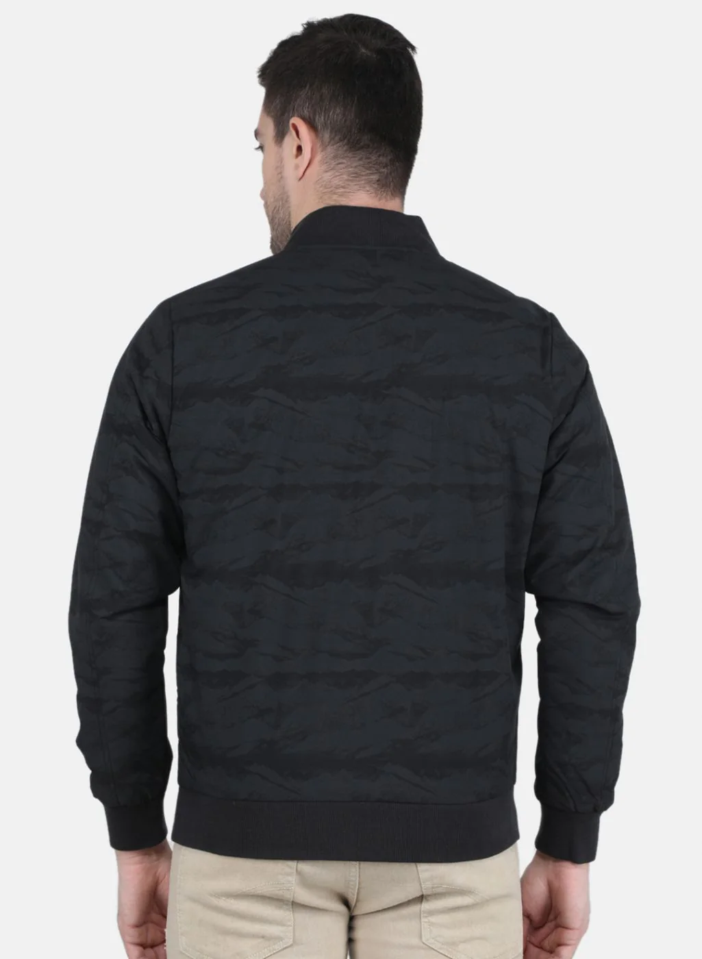 Men Black Solid Jacket - Image 3