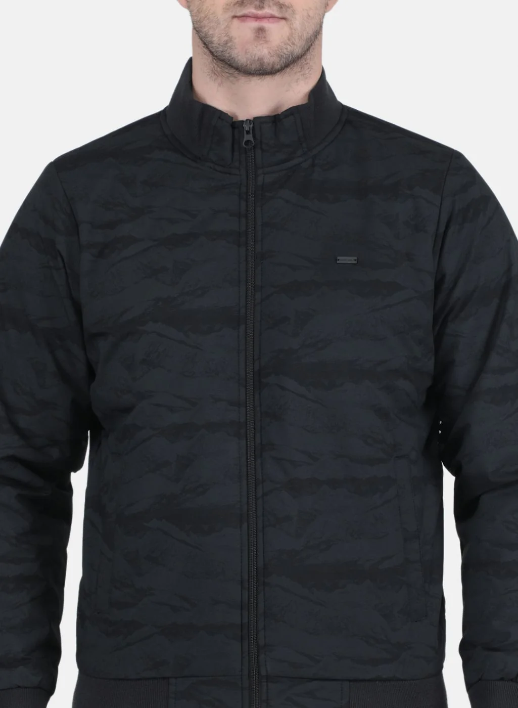 Men Black Solid Jacket - Image 5