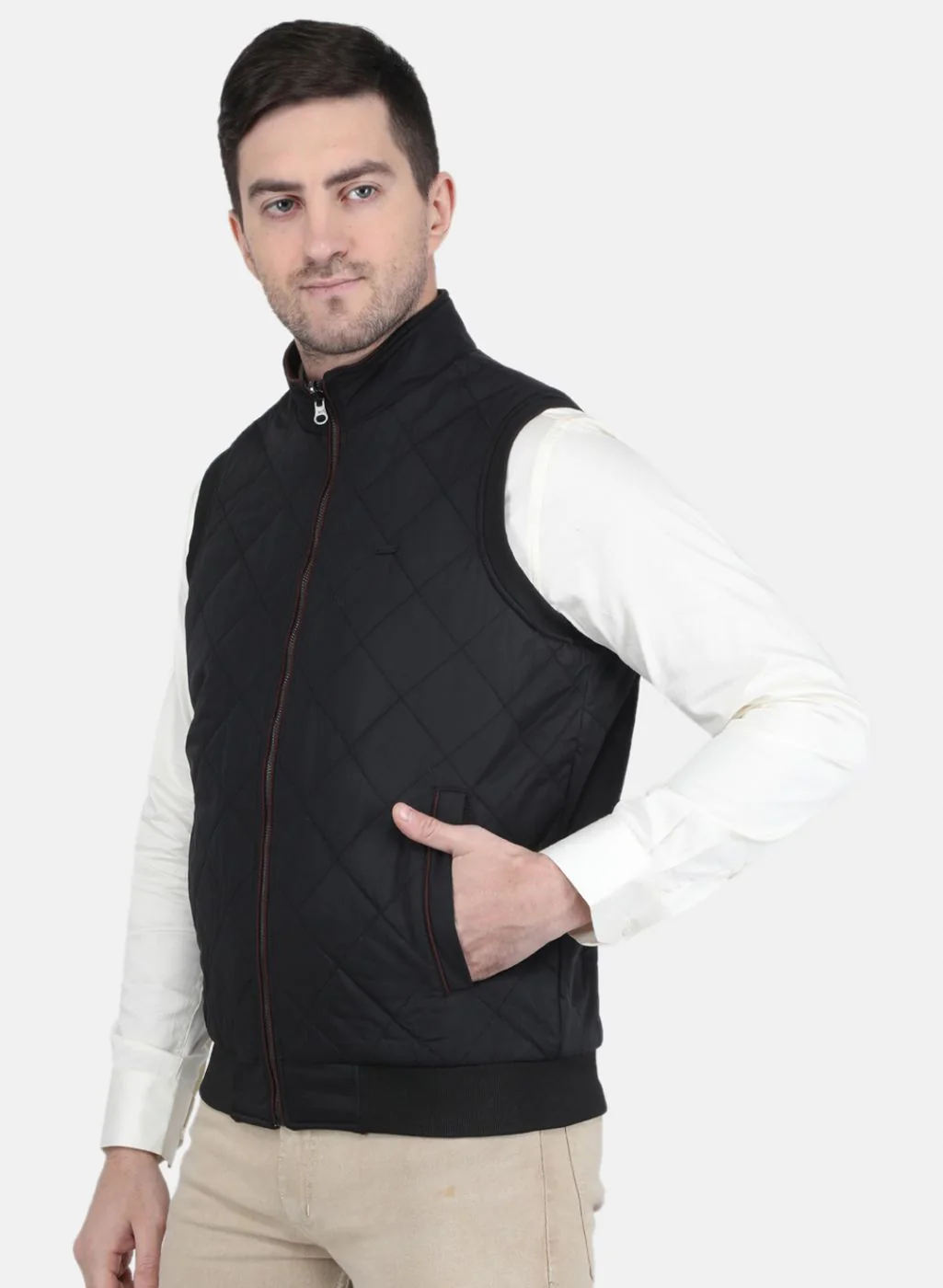 Men Black Solid Jacket - Image 2