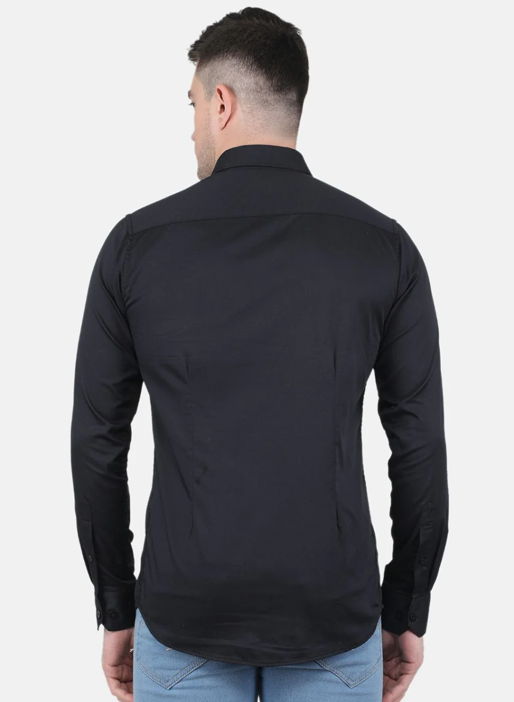 Men Black Solid Shirt - Image 3