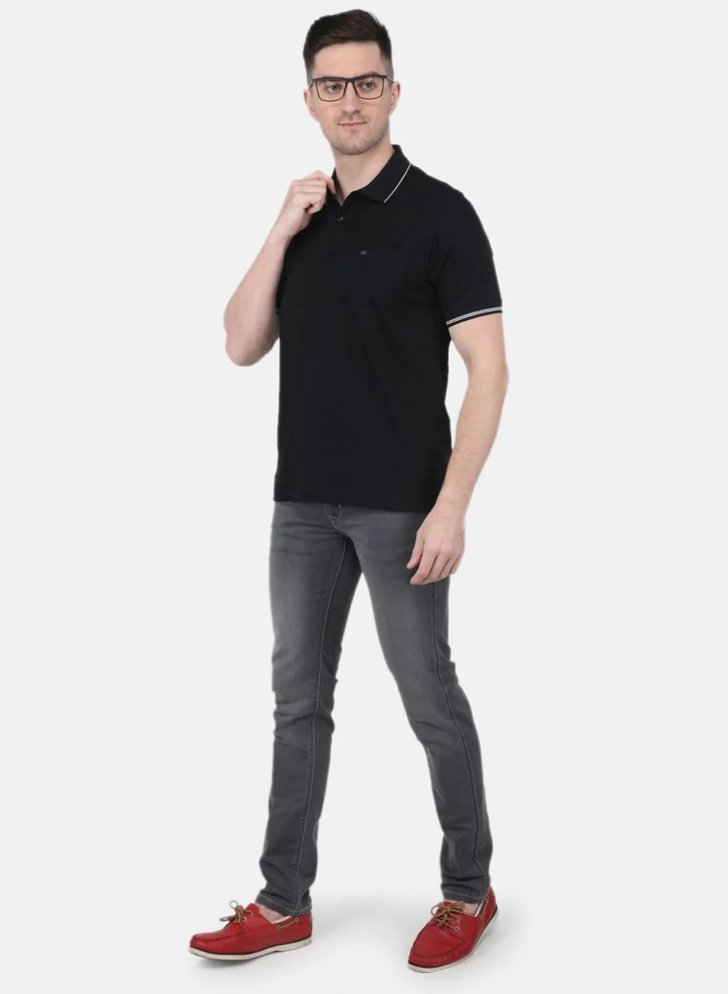 Men Black Solid T-Shirt - Image 4