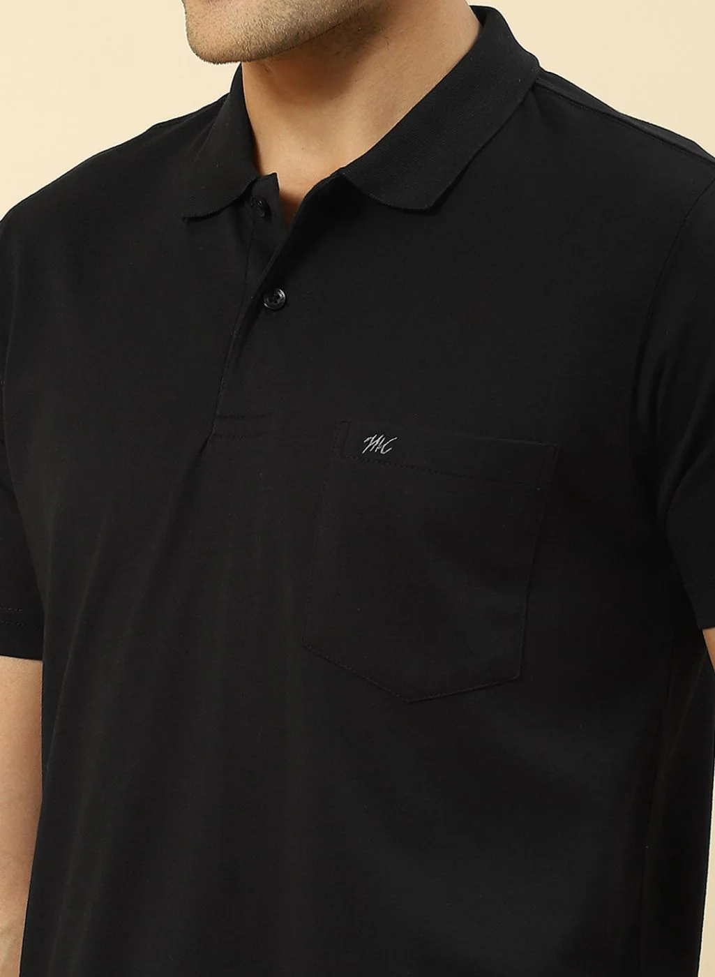 Men Black Solid T-Shirt - Image 6