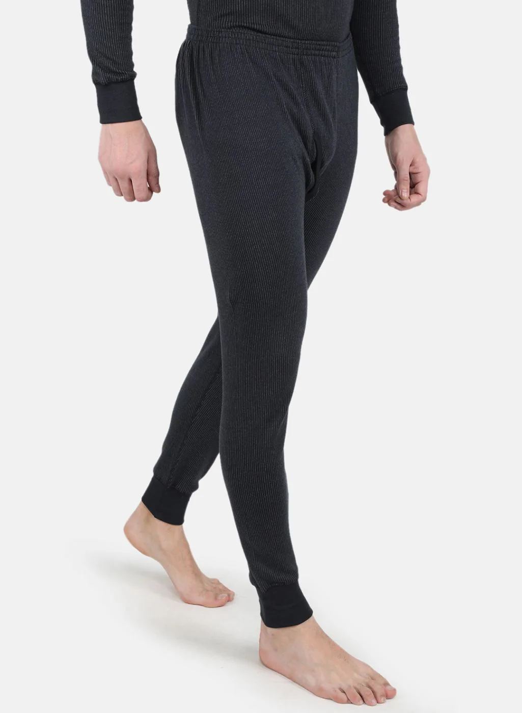 Men Black Solid Thermal Lower - Image 6