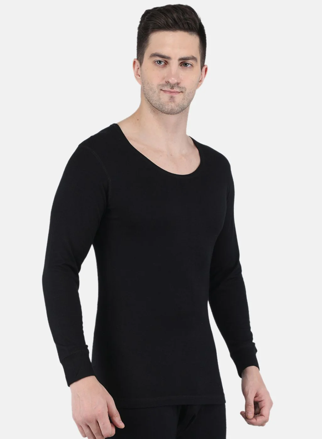 Men Black Solid Thermal Vest - Image 6