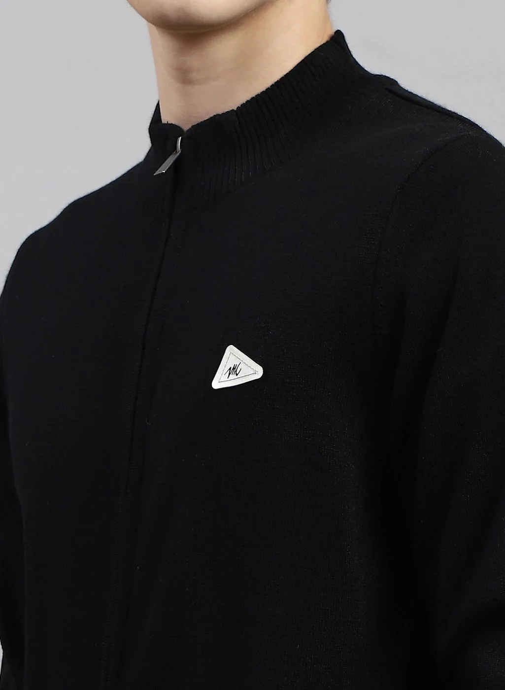 Men Black Solid Wool blend Pullover - Image 6