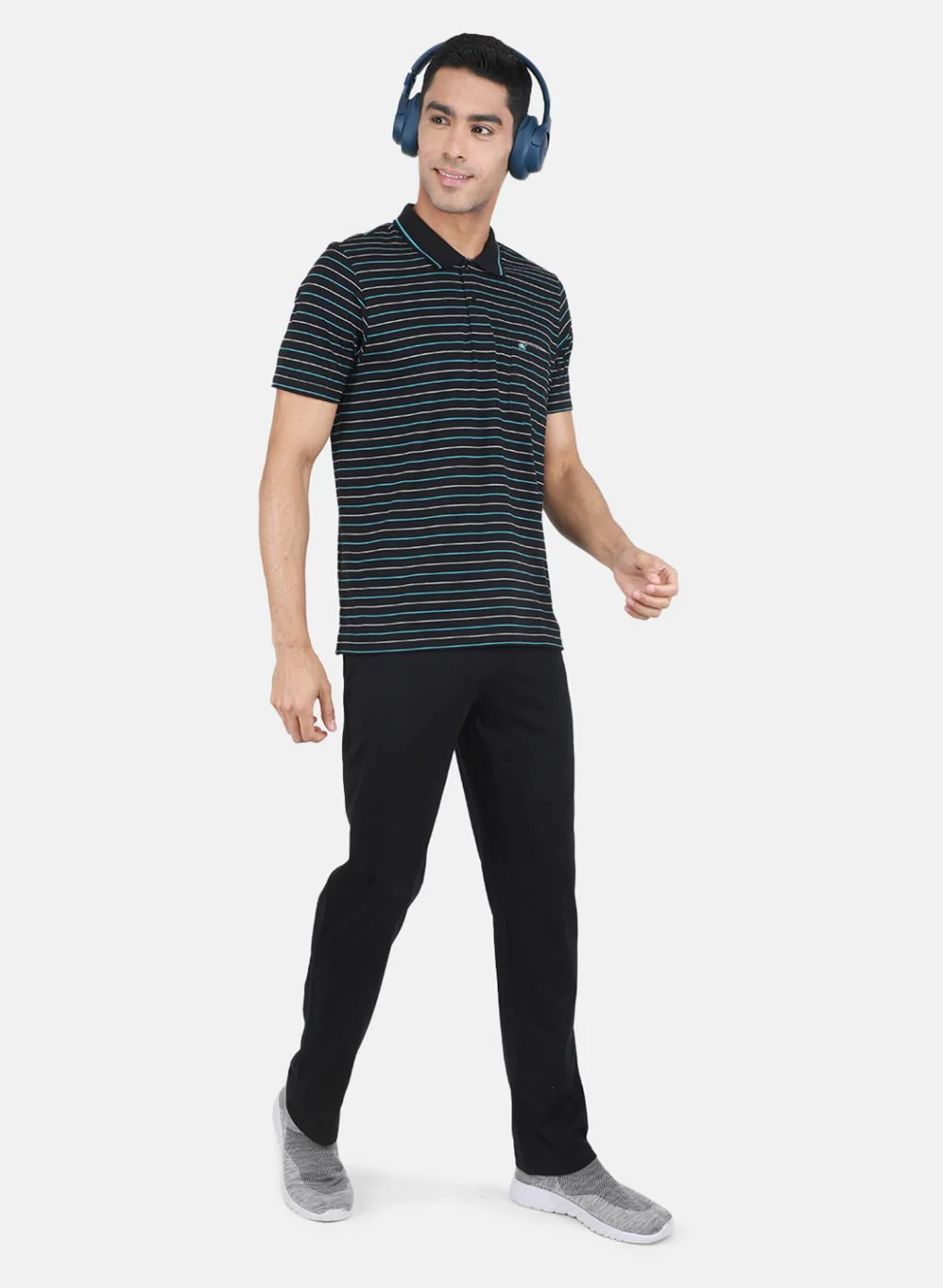 Men Black Stripe Lower Set - Image 4